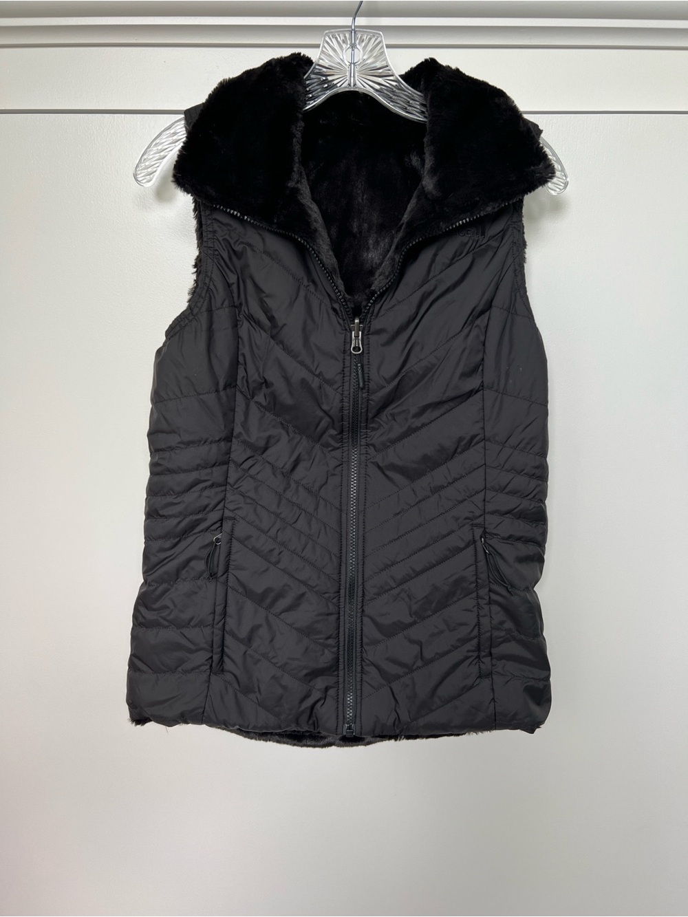 The Norh Face black Faux-Fur Lined Quilted Vest - Women